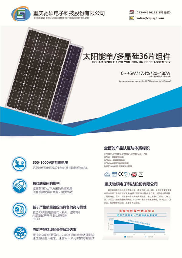 太阳能单/多晶硅36片组件,太阳能电池板